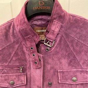 Danier Genuine Leather Suede, Purple Jacket, XS